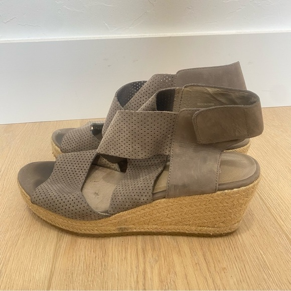 EILEEN FISHER Taupe Leather “Willow” Espadrilles - Picture 3 of 7